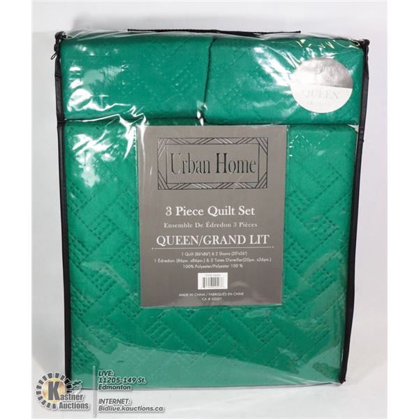 NEW 3PC URBAN HOME QUEEN SIZE QUILT SET