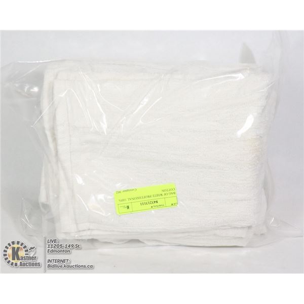 BAG OF WHITE PROFESSIONAL 100% COTTON