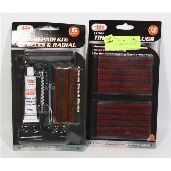 NEW TIRE REPAIR KIT SOLD WITH EXTRA PLUG SET