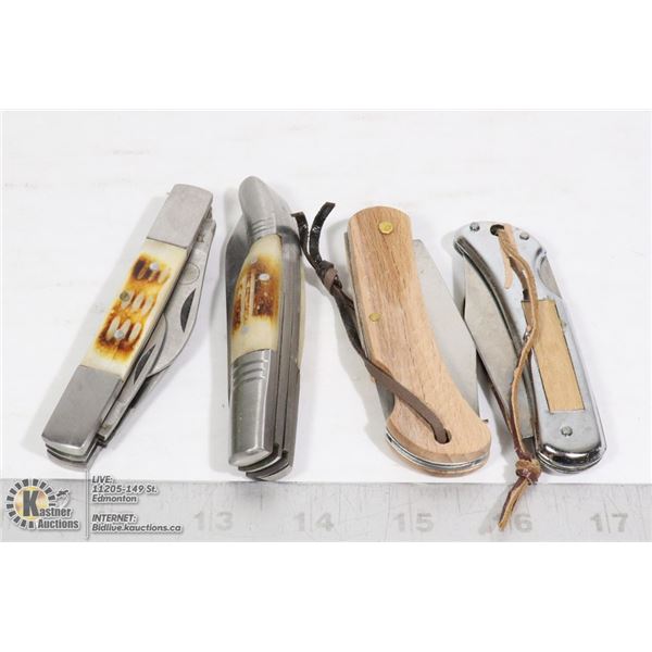 LOT OF 4 NEW FOLDING POCKET KNIVES