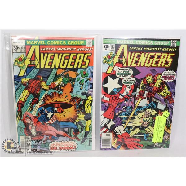 AVENGERS #156 & #153 COLLECTOR COMICS HIGH GRADE
