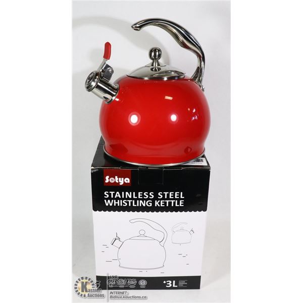 RED STAINLESS STEEL KETTLE