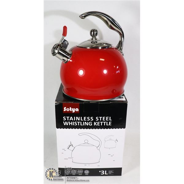 RED STAINLESS STEEL KETTLE