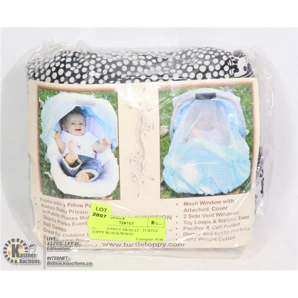 NEW- INFANT CAR SEAT - TURTLE TOPPY BLACK/WHITE