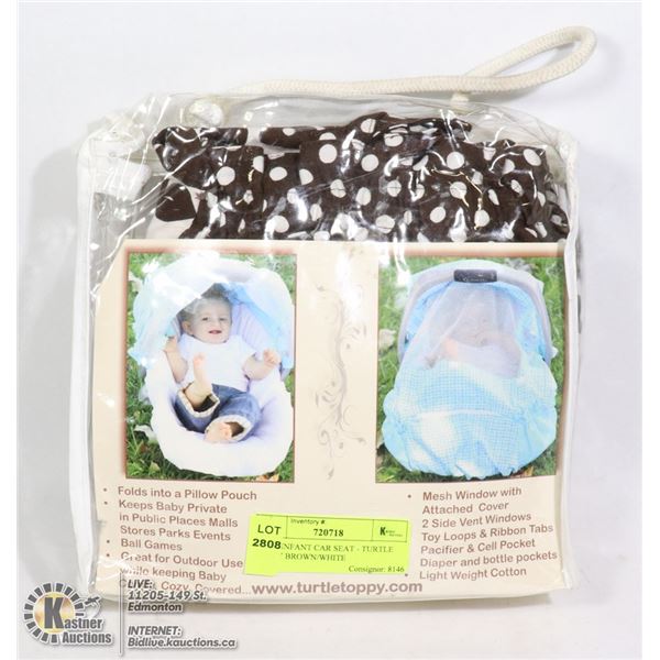 NEW- INFANT CAR SEAT - TURTLE TOPPY BROWN/WHITE
