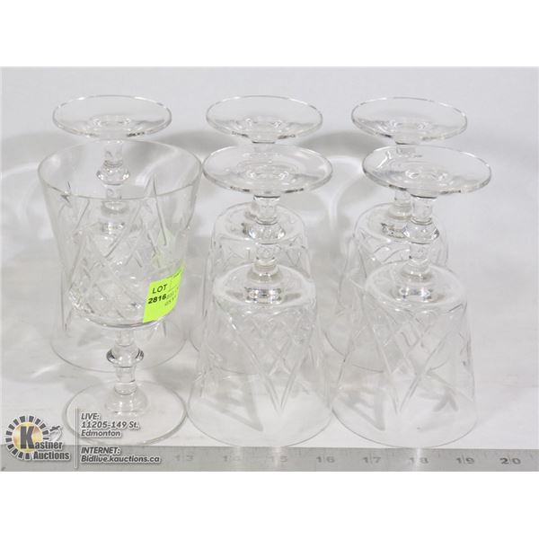 PINWHEEL CRYSTAL - WINE GLASSES X 6