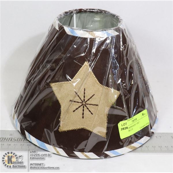 NEW- LAMPSHADE 10X7 - BROWN/BLUE