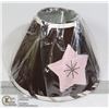 Image 1 : NEW- LAMPSHADE 10X7 PINK/ BROWN STAR