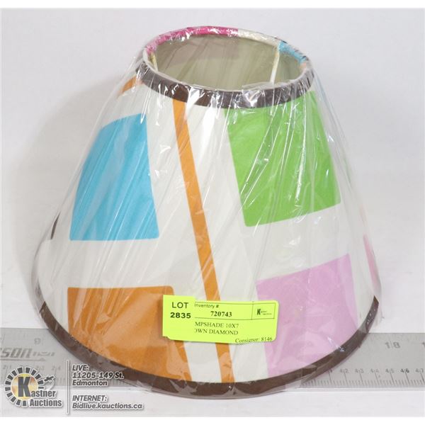 NEW- LAMPSHADE 10X7 PINK/BROWN DIAMOND