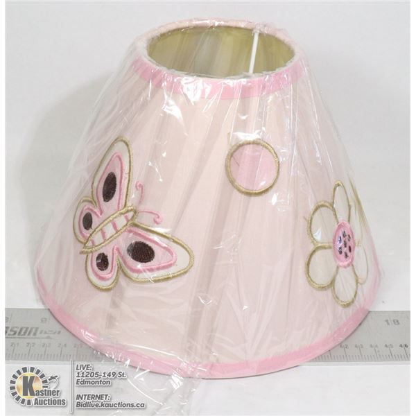 NEW- LAMPSHADE 10X7 PINK BUTTERFLY
