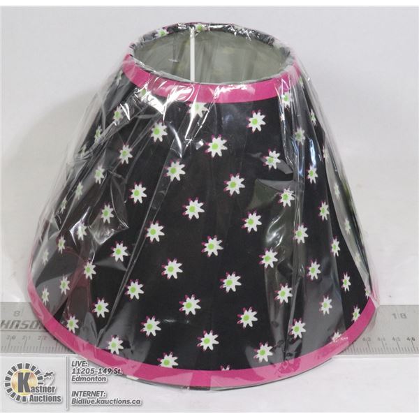 NEW- LAMPSHADE 10X7 PINK/BLACK CHARMING FLOWER