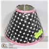 Image 1 : NEW- LAMPSHADE 10X7 PINK/BLACK POKADOTS