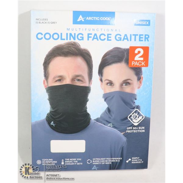 ARCTIC COOL UNISEX COOLING FACE GAITER 2 PACK