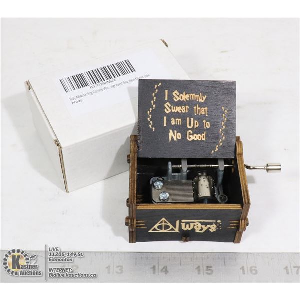 HARRY POTTER ENGRAVED HAND CRANK MUSIC BOX