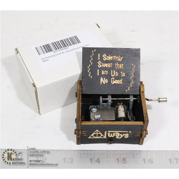 HARRY POTTER ENGRAVED HAND CRANK MUSIC BOX