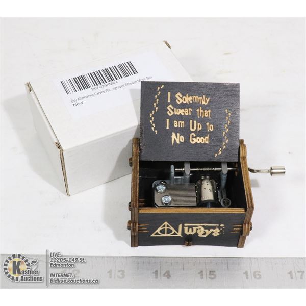 HARRY POTTER ENGRAVED HAND CRANK MUSIC BOX