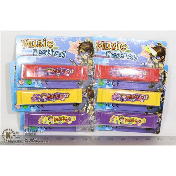 BUNDLE OF 6 KIDS HARMONICAS