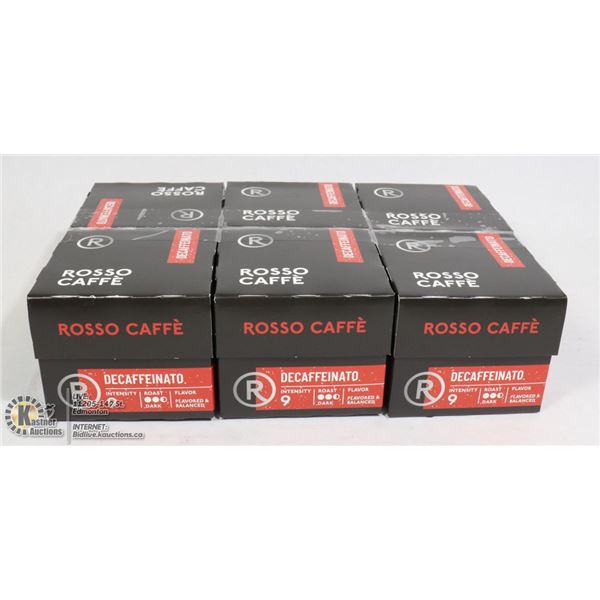 6 BOXES OF ROSSO CAFFE DECAFFEINATED