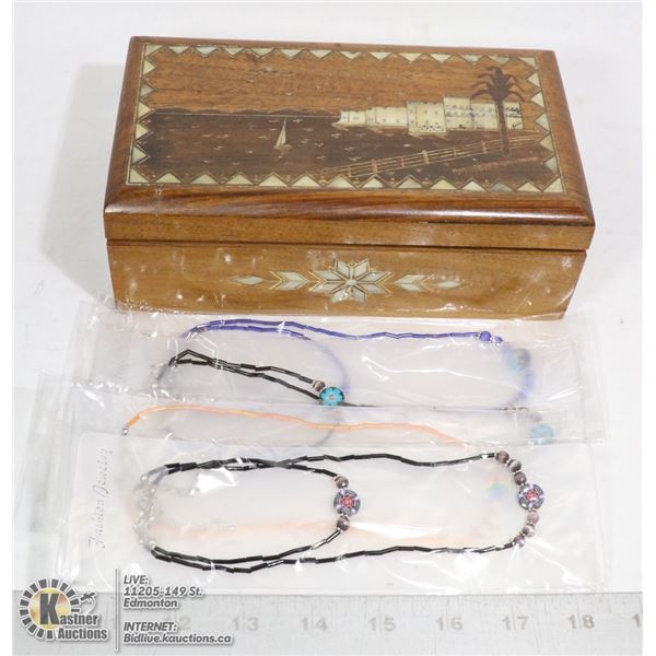 VINTAGE WOOD WITH INLAY DECORATIVE WOOD