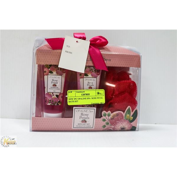 NEW 3PC OPALINE SPA  ROSE PETAL BATH SET