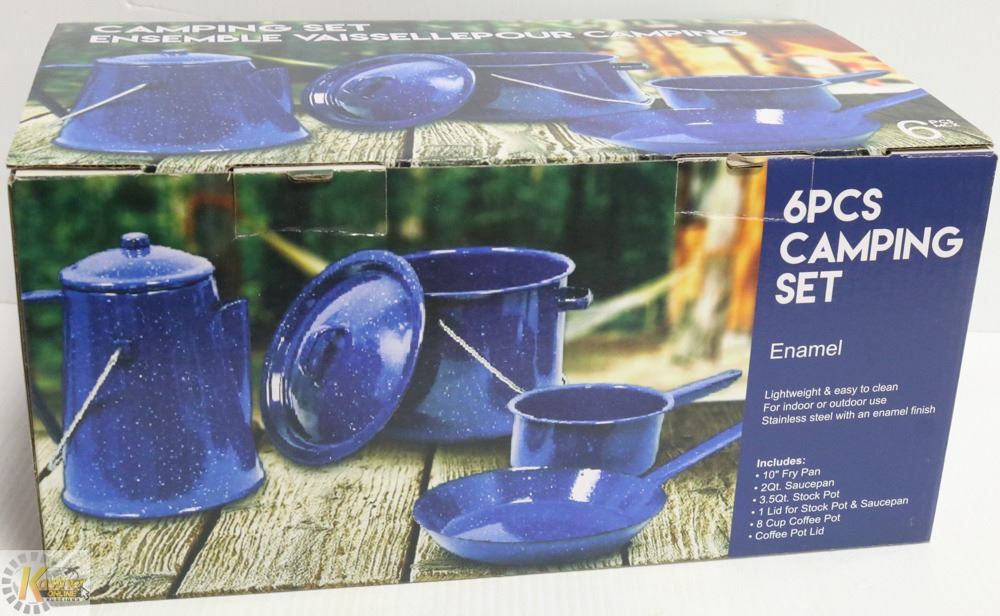 NEW 6PC ENAMEL CAMPING SET NEW 6PC ENAMEL CAMPING SET