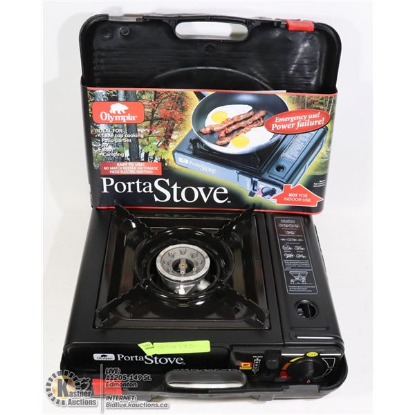 NEW OLYMPIA DELUXE PORTA-STOVE W/ 1 CAN OF FUEL