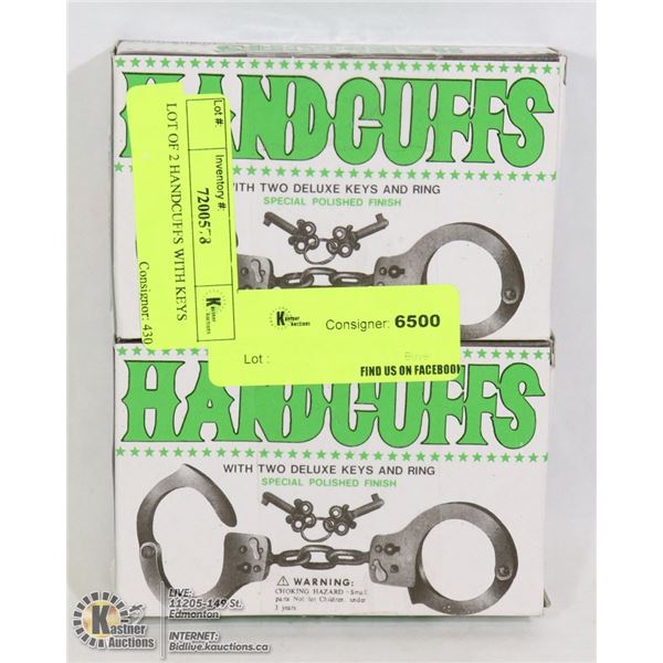 LOT OF 2 HANDCUFFS WITH KEYS