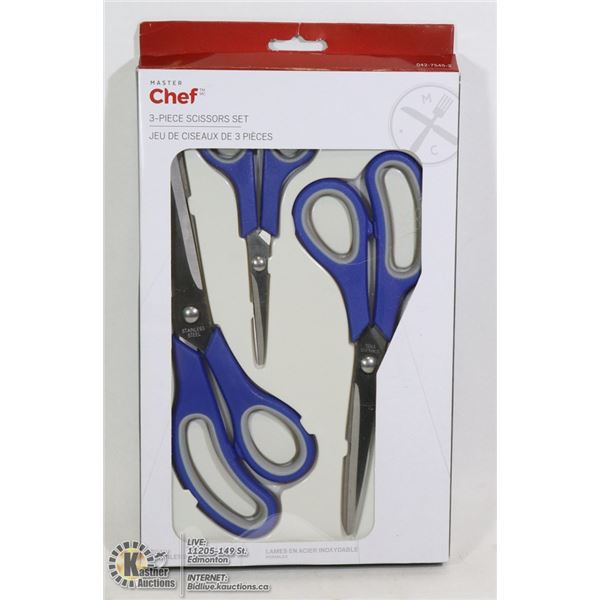 SET OF 3PC SCISSORS BY CHEF