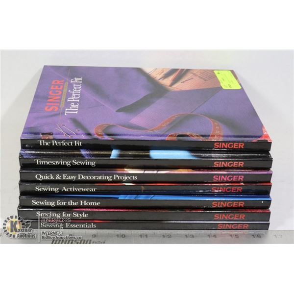 LOT OF 7 HARDCOVER SINGER SEWING BOOKS