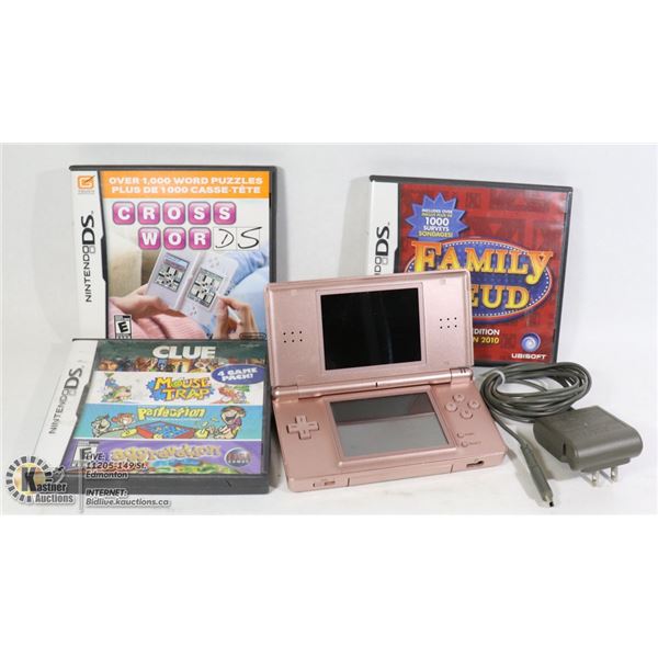 NINTENDO DS LITE WITH A BUNCH OF GAMES