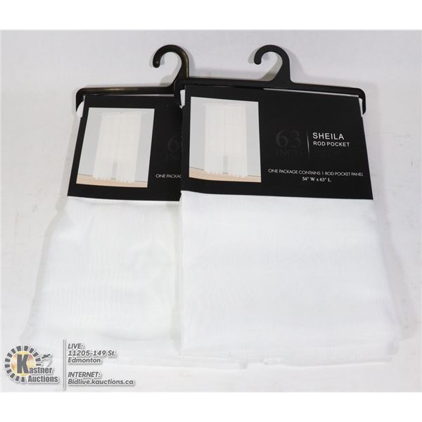 TWO 54" X 63" ROD POCKET WINDOW PANELS