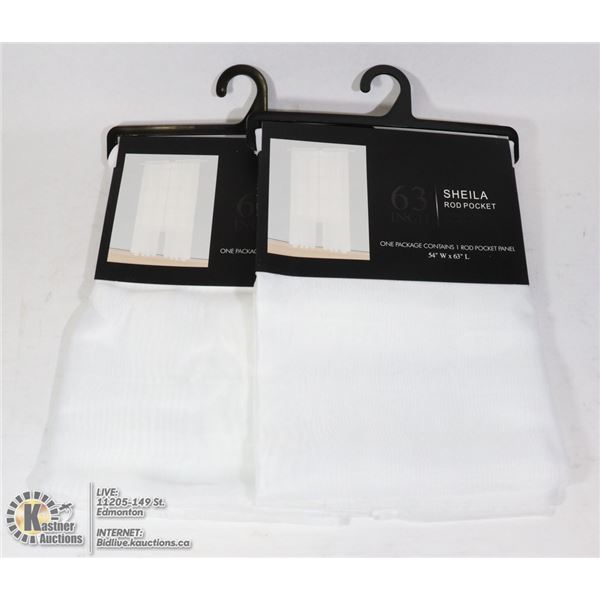 TWO 54" X 63" ROD POCKET WINDOW PANELS