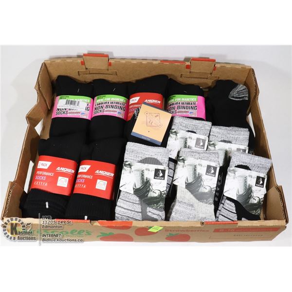 LARGE FLAT OF ASSORTED SOCKS