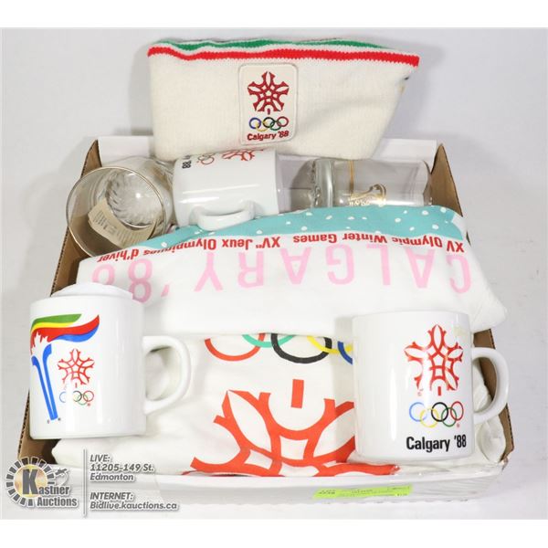 BOX OF '88 CALGARY OLYMPIC MEMORABILIA