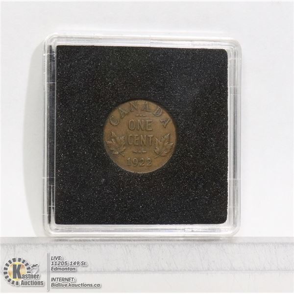 1922 RARE KEY DATE CANADIAN 1 CENT COIN
