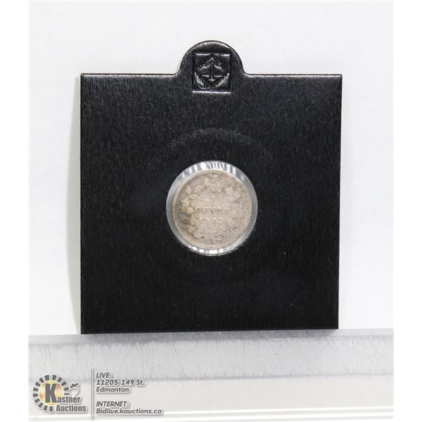 1901 VICTORIAN CANADIAN SILVER 5 CENT "FISHSCALE"