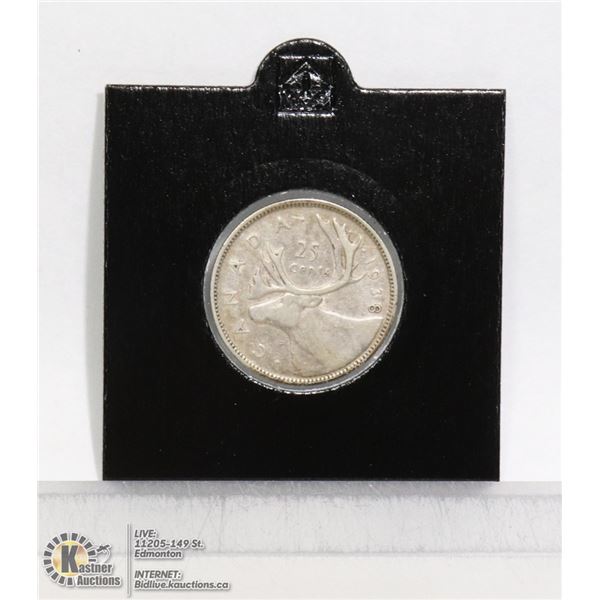 1938 GEORGE VI SILVER CANADIAN 25 CENT