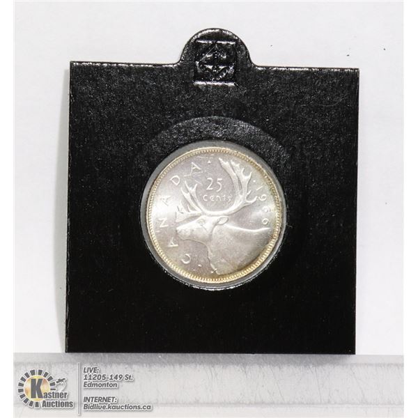 1966 MINTSTATE CANADIAN SILVER 25 CENT COIN