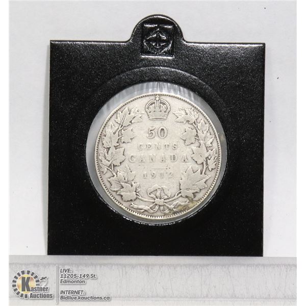 1912 GEORGE V CANADIAN SILVER 50 CENT