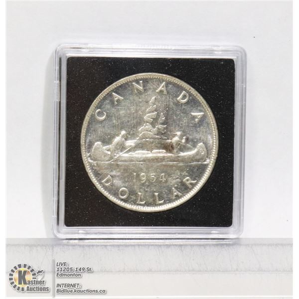 LOWER MINTAGE 1954 CANADIAN SILVER DOLLAR