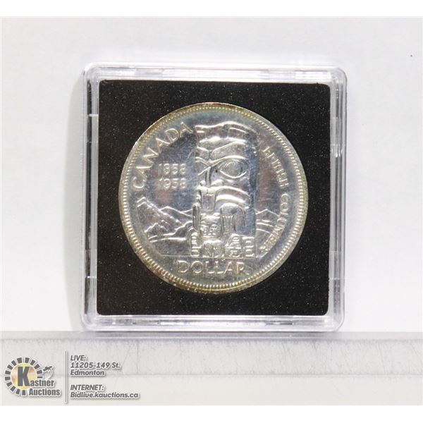 1958 BRITISH COLUMBIA SILVER CANADIAN $1