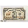 Image 1 : 1923 DOMINION OF CANADIAN 25 CENT BANKNOTE