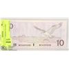 Image 1 : 1989 KNIGHT/THIESSEN $10 BIRD NOTE UNC