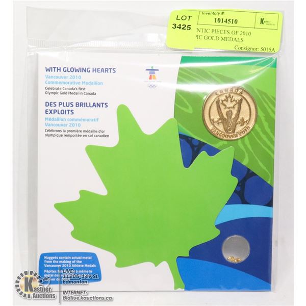 AUTHENTIC PIECES OF 2010 OLYMPIC GOLD MEDALS