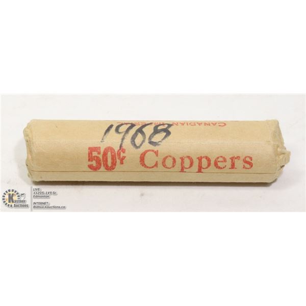 1968  UNCIRCULATED ROLL OF CANADIAN PENNIES