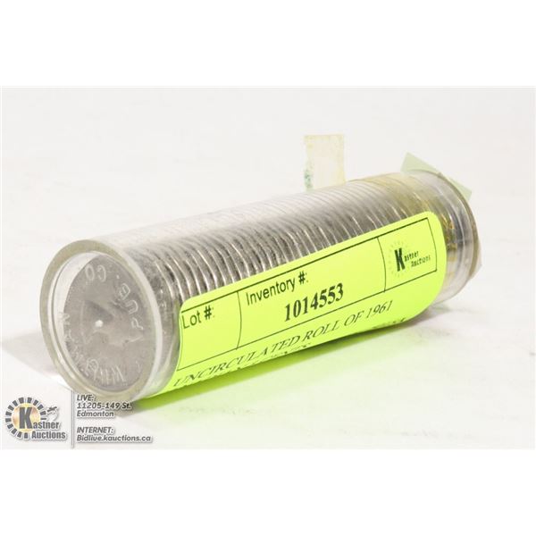 UNCIRCULATED ROLL OF 1961 CANADIAN 5 CENTS