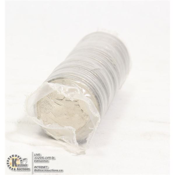 1992 CANADIAN 125 ROLL OF MANITOBA 25 CENTS BU