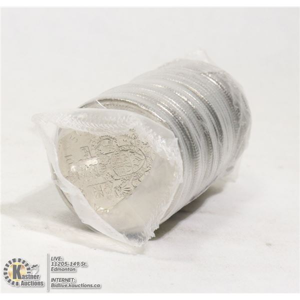 ORIGINAL ROLL OF 2001 CANADIAN 50 CENT COINS