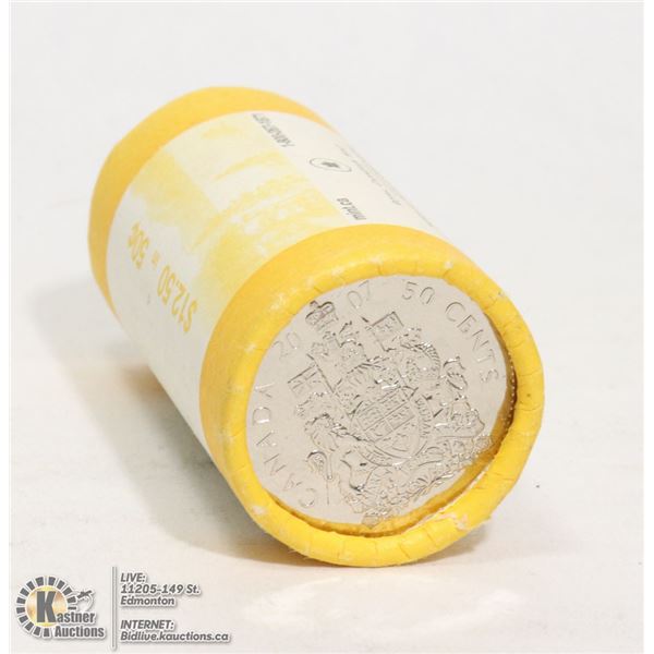 2007 SPECIAL MINT WRAP ROLL CANADIAN 50 CENT COINS