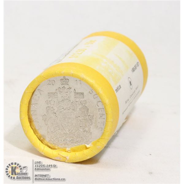 2011 SPECIAL MINT WRAP ROLL CANADIAN 50 CENT COINS